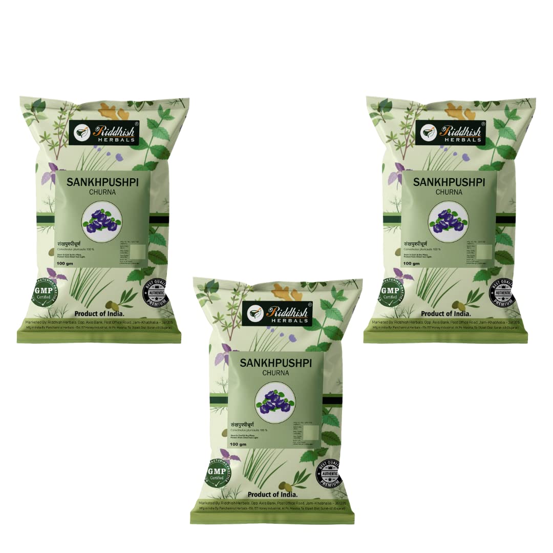 Riddhish Herbals Sankhpushpi Powder Pack of 3 - 100 gms Online Hot Sale