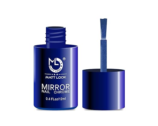 Mattlook Shine Like Mirror Nail Chorme Nail Polish Blue-B - 12 ml Trending Now!